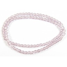100 Firepolish Beads 4mm Light Amethyst transparent 