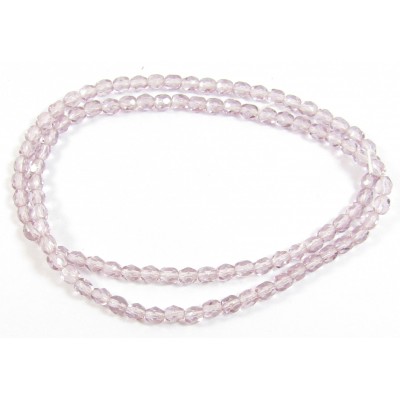 100 Firepolish Beads 4mm Light Amethyst transparent 