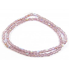 100 Firepolish Beads 4mm Light Amethyst transparent / AB.