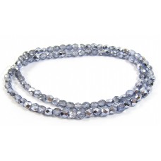 100 Firepolish Beads 4mm Metallic Lavender.