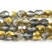 100 Firepolish Beads 4mm Metallic Pewter/ Silver (Aurum).