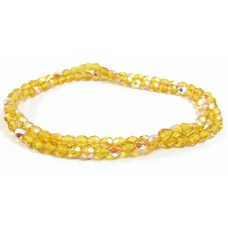 100 Firepolish Beads 4mm Light Topaz Transparent/ AB.
