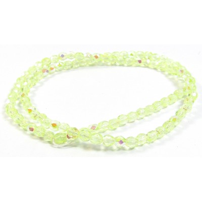100 Firepolish Beads 4mm Light Lemon Transparent/ AB.