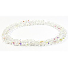 100 Firepolish Beads 4mm Clear Aurora Borealis