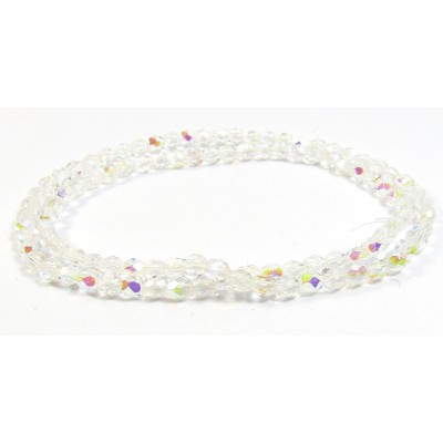 100 Firepolish Beads 4mm Clear Aurora Borealis