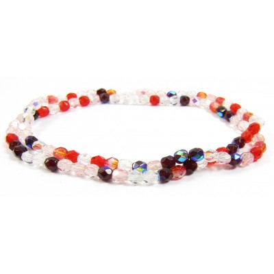 100 Firepolish Glass Beads 4mm Berry Mix