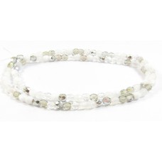 100 Firepolish Glass Beads 4mm Snow Mix