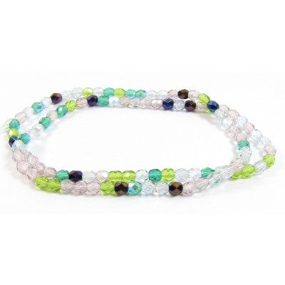 100 Firepolish Glass Beads 4mm Spring Garden Mix