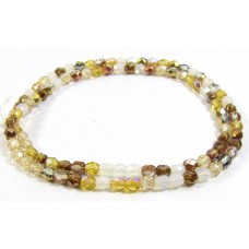 100 Firepolish Glass Beads 4mm Butterscotch Mix