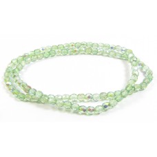 100 Firepolish Glass Beads 4mm Spring Green