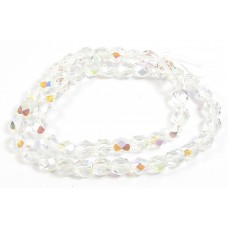 Strand Firepolish Beads 6mm Clear Aurora Borealis