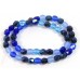 Strand Firepolish Glass Beads 6mm Blue Mix