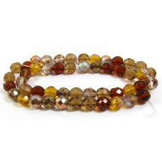 Strand Firepolish Glass Beads 8mm Caramel Mix