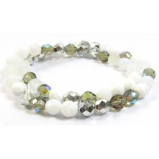 Strand Firepolish Glass Beads 8mm Snow Mix