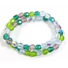 Strand Firepolish Glass Beads 6mm Spring Garden Mix