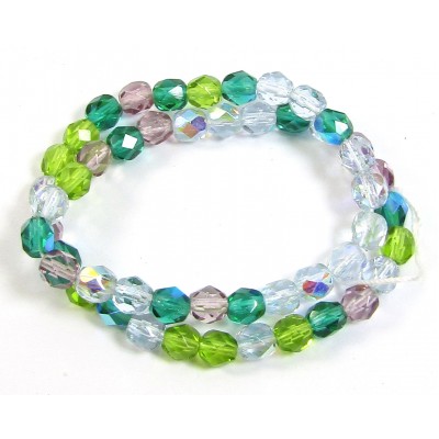 Strand Firepolish Glass Beads 6mm Spring Garden Mix