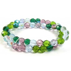 Strand Firepolish Glass Beads 8mm Spring Garden Mix
