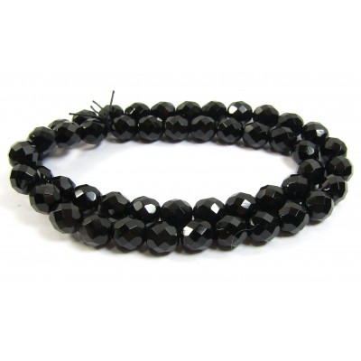 Strand Firepolish Beads 8mm Jet