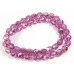 1 Strand Firepolish Beads 8mm Metallic Rose Pink.