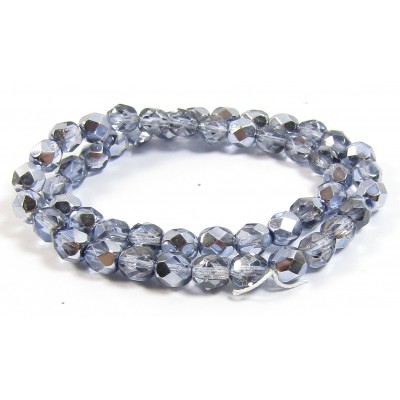 1 Strand Firepolish Beads 6mm Metallic Lavender.