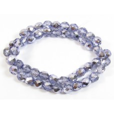 1 Strand Firepolish Beads 8mm Metallic Lavender.