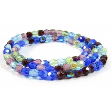 1 Strand Firepolish 4mm Faceted Taffeta Mix Beads