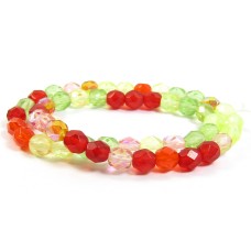 1 Strand Firepolish 4mm Faceted Citrus Colour Mix Beads