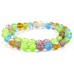 1 Strand Firepolish 8mm Faceted Sun and Sky Colour Mix Beads