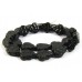 Strand Jet Black Leaf Czech Glass 12mm Beads
