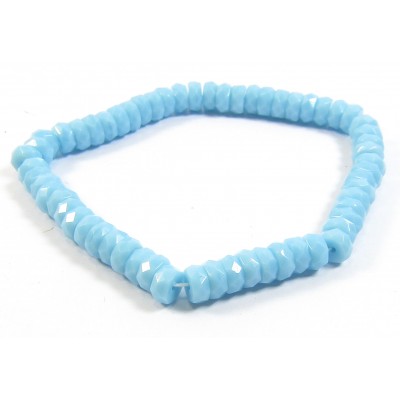 1 Strand 3x6mm Turquoise Czech Glass Faceted Rondelles