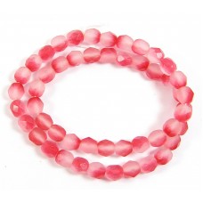 1 strand 6mm Czech Glass faceted round beads - Strawberry Summer 