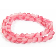 1 strand 8mm Czech Glass faceted round beads - Strawberry Summer 