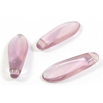 50 Czech Pressed Glass Dagger 16mm Beads - Amethyst 