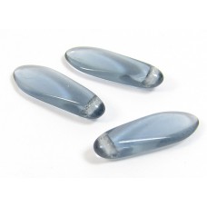 50 Czech Pressed Glass 16mm Dagger Beads Transparent Montana Blue