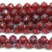 Strand Faceted Firepolish Glass Beads 6mm Siam Red