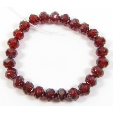 Strand Faceted Firepolish Glass Beads 6mm Siam Red