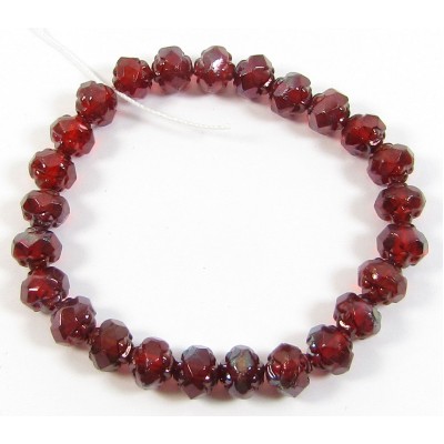 Strand Faceted Firepolish Glass Beads 6mm Siam Red