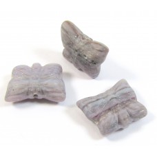 20 Czech Glass 15mm Butterfly Beads - Dark Amethyst