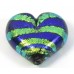 1 Purple Green Stripe Dichroic Glass Heart Pendant