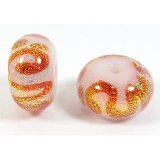 1 Peach Fizz Dichroic Glass 14mm Bead