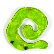 1 Dichroic Glass Spiral Donut Greens