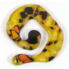 1 Dichroic Glass Spiral Donut Topaz