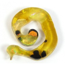 1 Small Dichroic Glass Spiral Donut Topaz