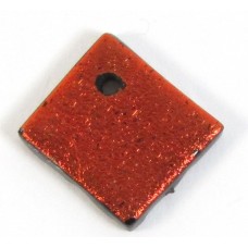 1 Rust Red Dichroic Glass Diamond Charm Pendant