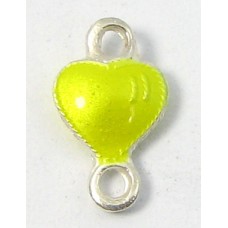 1 Gita Maria Sterling Silver Enamelled Yellow Heart Double Loop Link Charm