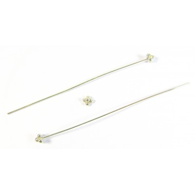 1 Fancy Head Sterling Silver 0.6 x 65mm Headpin