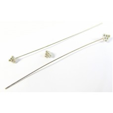 1 Pyramid Head Sterling Silver 0.6 x 63mm Headpin