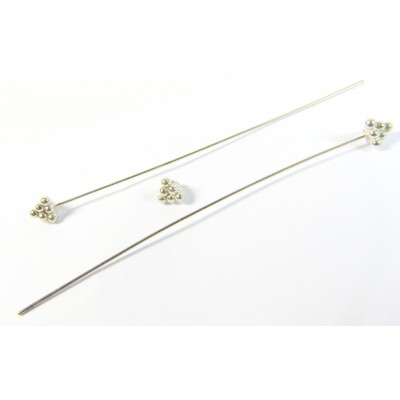 1 Pyramid Head Sterling Silver 0.6 x 63mm Headpin