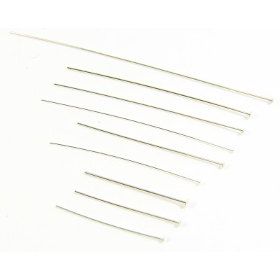 10 Sterling Silver 0.4 x 38mm Headpins 