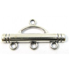 2 Sterling Silver 3-Hole Bar Shape End Spacers